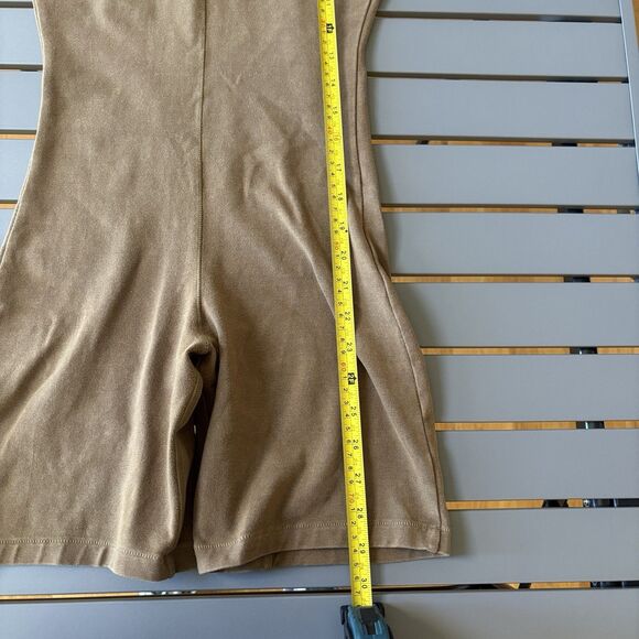 Skims Romper Small Brown Scoop Neck Cotton One Piece Short in "Army" - Picture 6 of 7